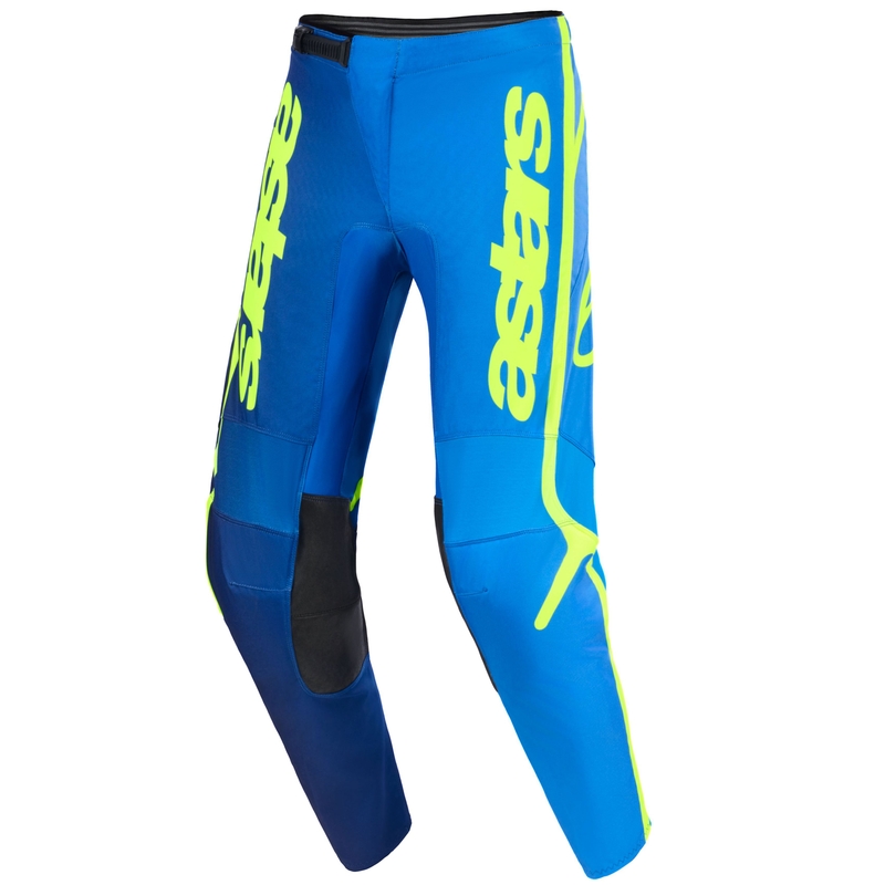 Motokrosové kalhoty Alpinestars Fluid Apex modro-fluo žluté