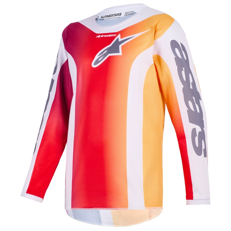 Dětský motokrosový dres Alpinestars Fluid Portl červeno-oranžovo-světle šedý
