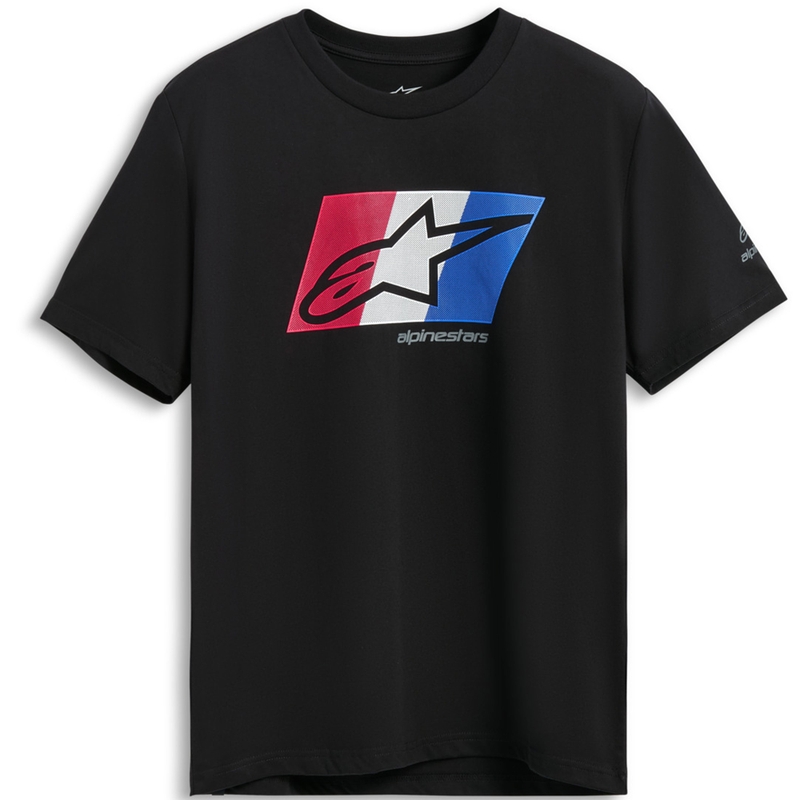 Tričko Alpinestars Global CSF černo-červeno-bílo-modré