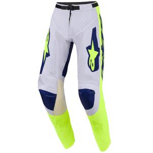 Motokrosové kalhoty Alpinestars Racer Air Riway světle šedo-fluo žluto-modré