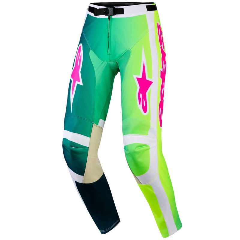 Motokrosové kalhoty Alpinestars Racer Portl zeleno-bílo-černé