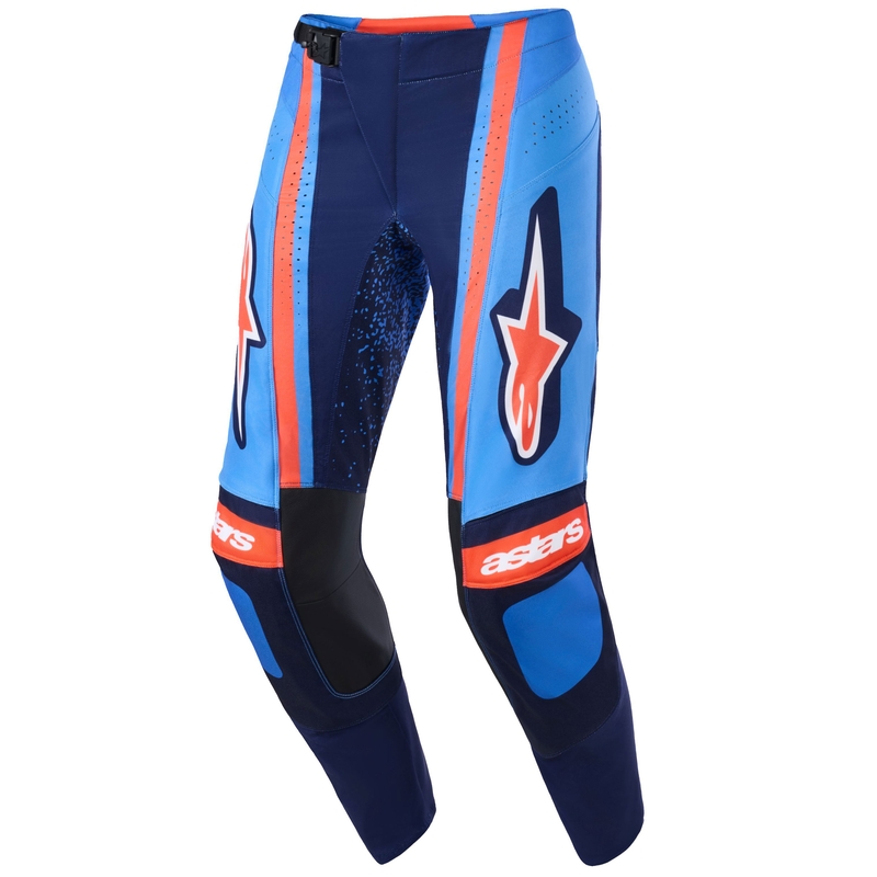 Motokrosové kalhoty Alpinestars Techstar Nomur tmavě modro-oranžovo-modré