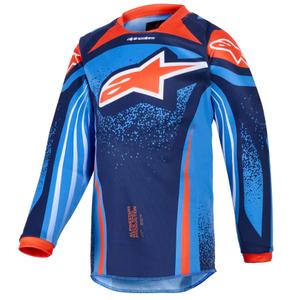 Dětský motokrosový dres Alpinestars Racer Nomur tmavě modro-oranžovo-černý