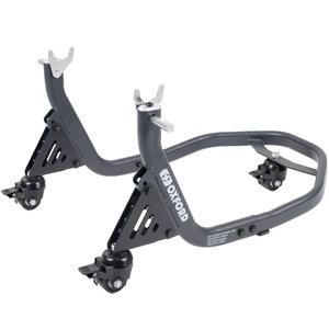 Zadní stojan na motocykl kolébkový Oxford Zero-G s přídavným kolečkem černý