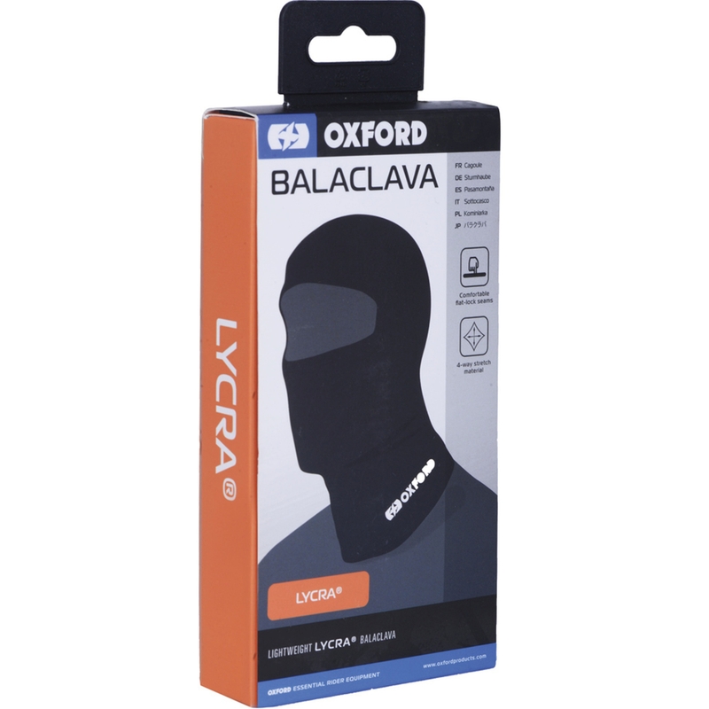 Kukla na motorku Oxford Balaclava Lycra® černá