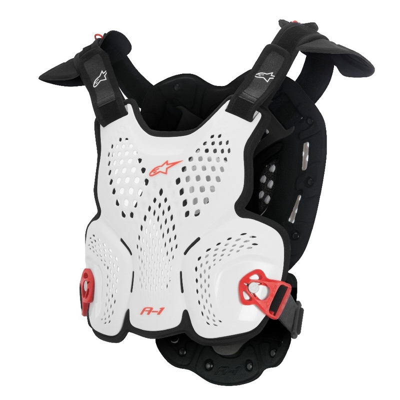 Chránič těla Alpinestars A-1 Roost Guard CE2 bílo-černo-červený