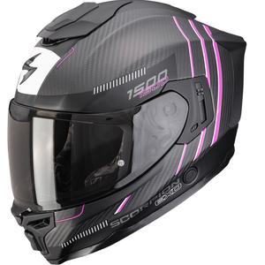 Integrální helma na motorku Scorpion EXO-1500 Carbon Air Zity matná černo-růžová