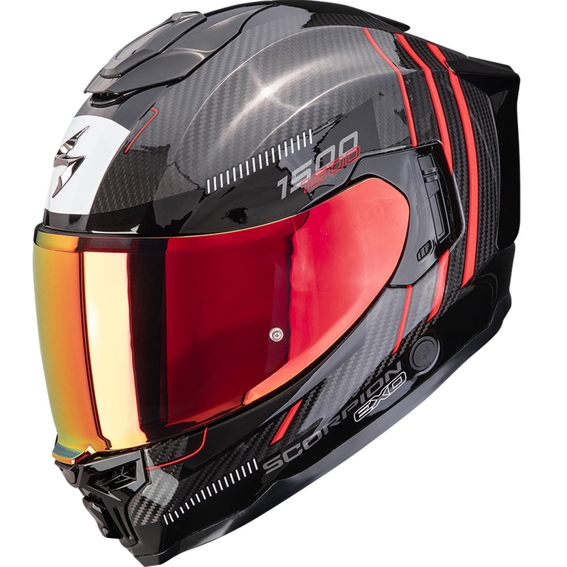 Integrální helma na motorku Scorpion EXO-1500 Carbon Air Zity černo-červená
