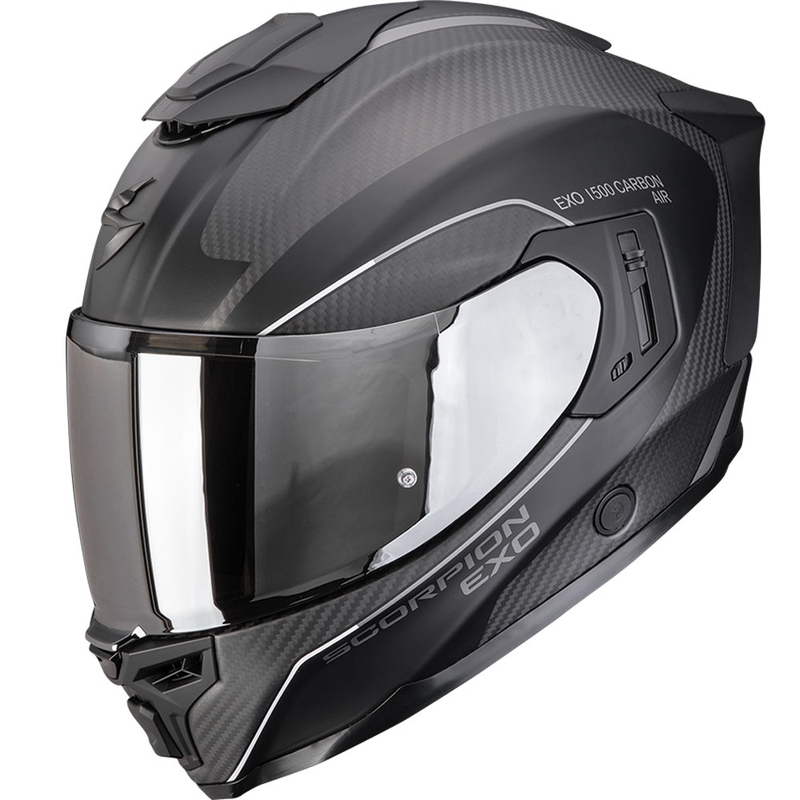 Integrální helma na motorku Scorpion EXO-1500 Carbon Air Mundi matná černo-stříbrná