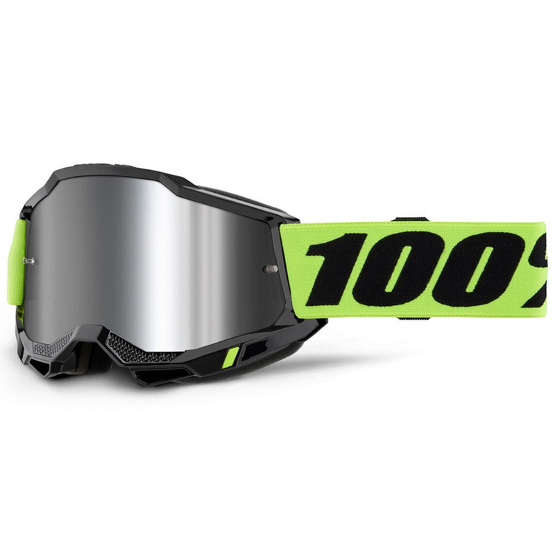 Motokrosové brýle 100% Accuri 2 fluo žluté se stříbrným plexi