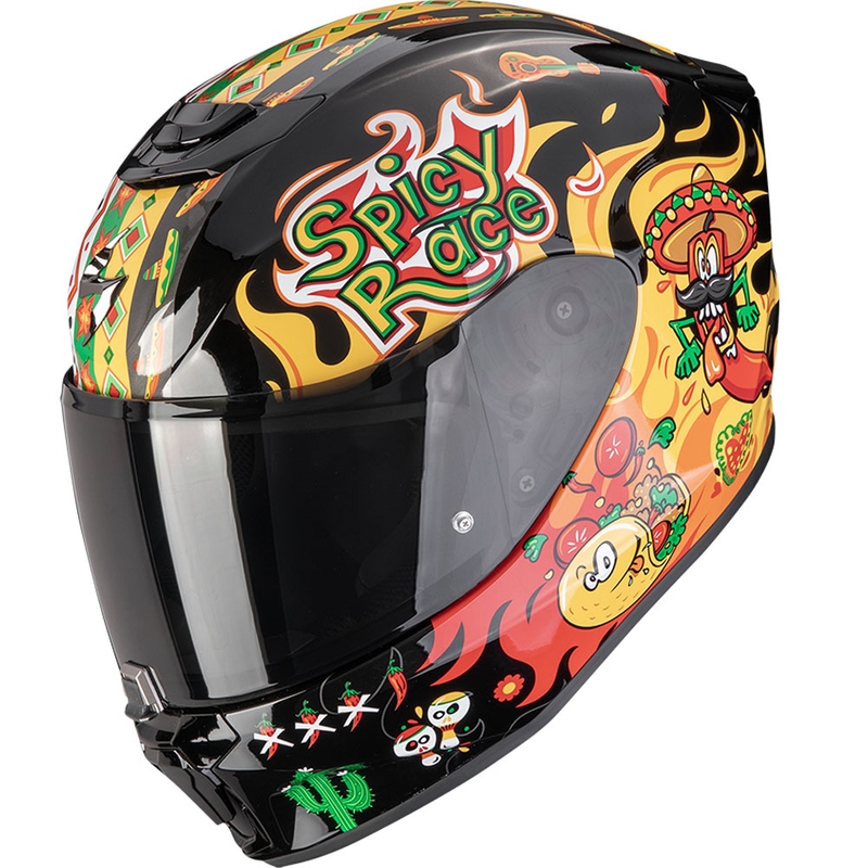 Dětská helma na motorku Scorpion EXO-JNR Air Yucatan černo-žluto-červená