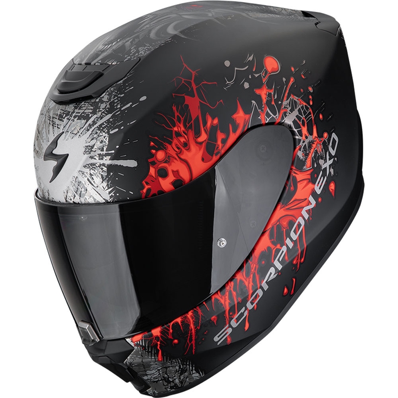 Integrální helma na motorku Scorpion EXO-391 Wolf matná černo-stříbrno-červená