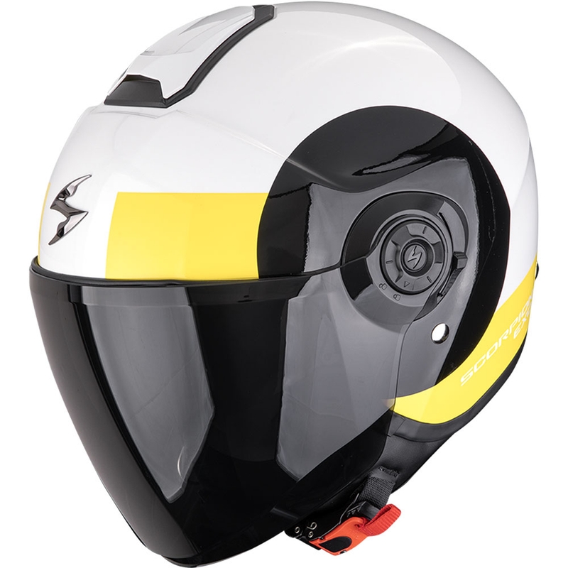 Otevřená helma na motorku Scorpion EXO-CITY II Sheer bílo-černo-žlutá