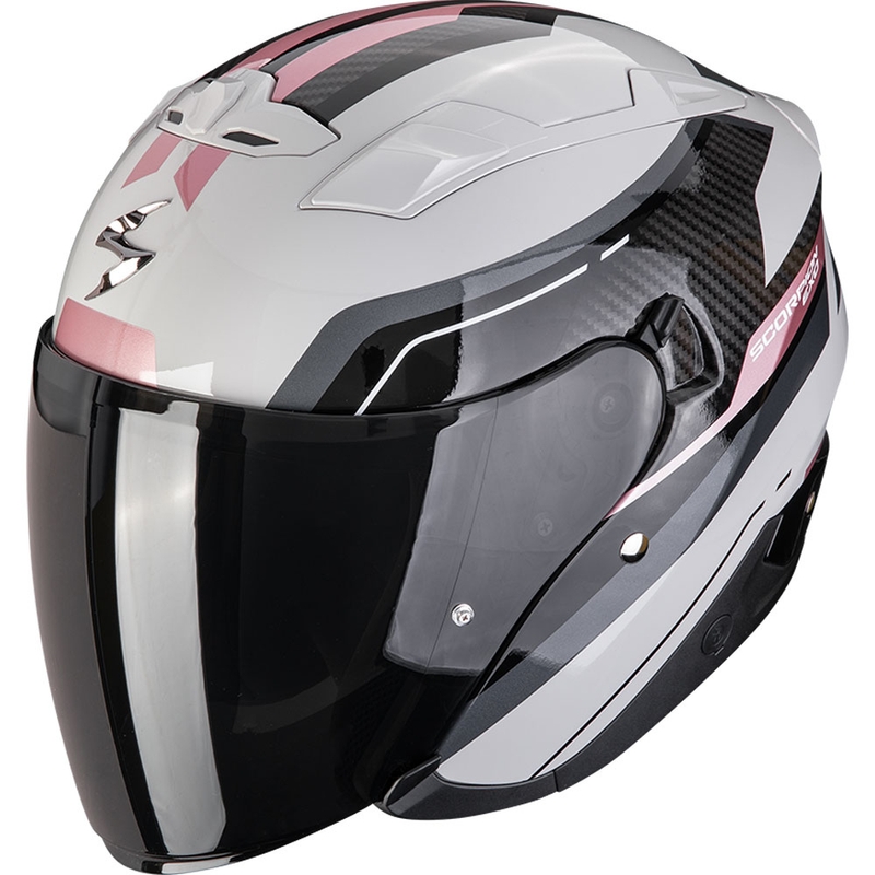 Otevřená helma na motorku Scorpion EXO-230 Hipe šedo-růžová