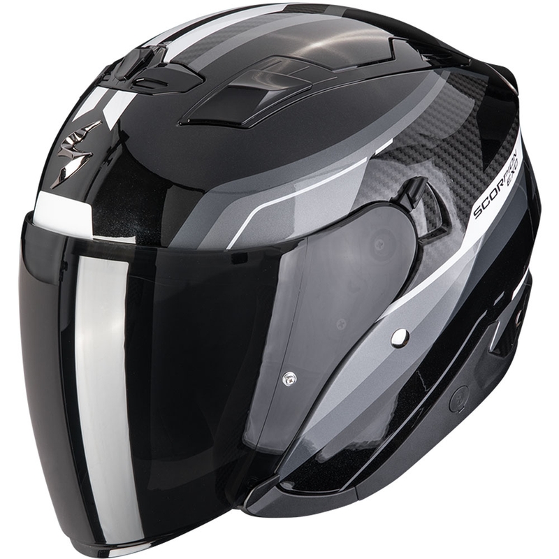 Otevřená helma na motorku Scorpion EXO-230 Hipe černo-stříbrná