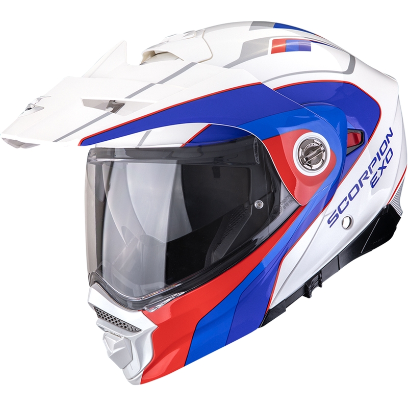Enduro helma na motorku Scorpion ADX-2 Kamps bílo-červeno-modré