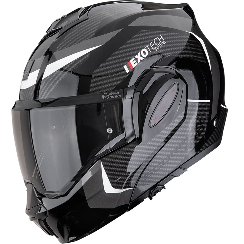 Překlápěcí helma na motorku Scorpion EXO-TECH EVO PRO Accuti černo-stříbrná