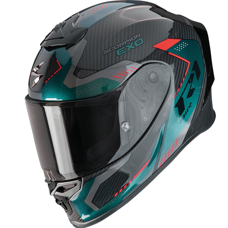 Integrální helma na motorku Scorpion EXO-R1 EVO II Carbon Air Propel černo-zelená