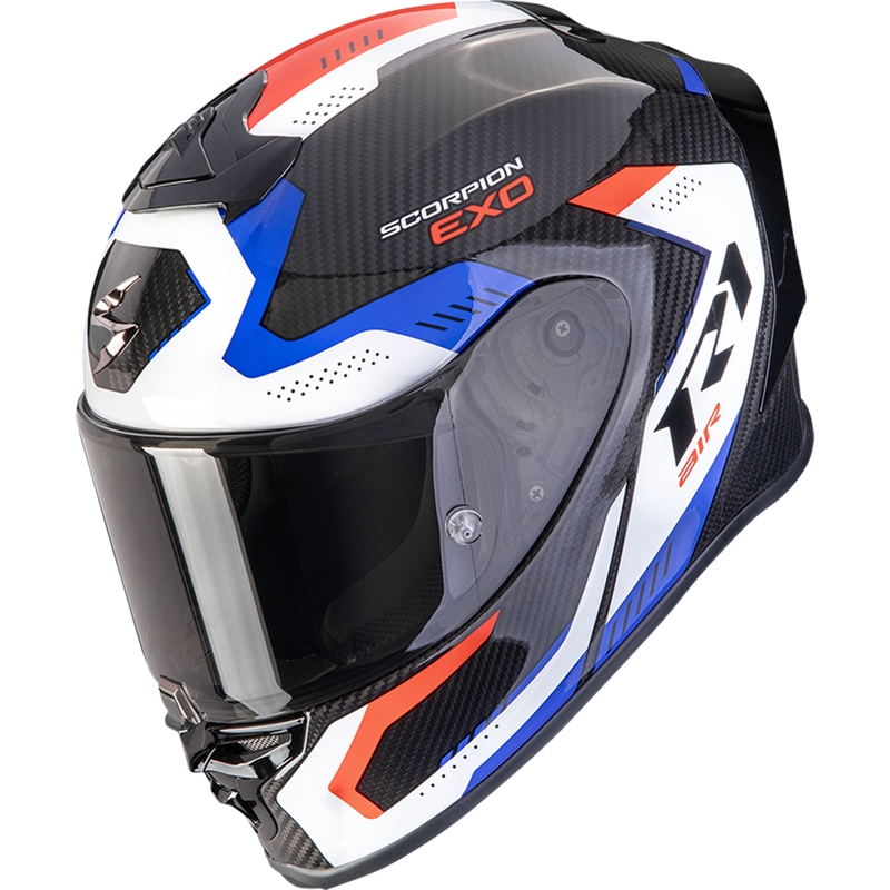 Integrální helma na motorku Scorpion EXO-R1 EVO II Carbon Air Propel černo-bílo-červená