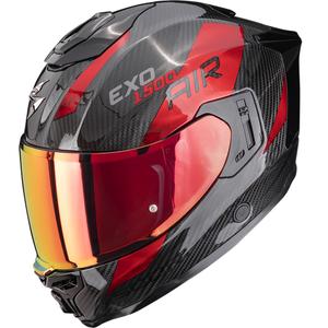 Integrální helma na motorku Scorpion EXO-1500 Carbon Air Platted černo-červená