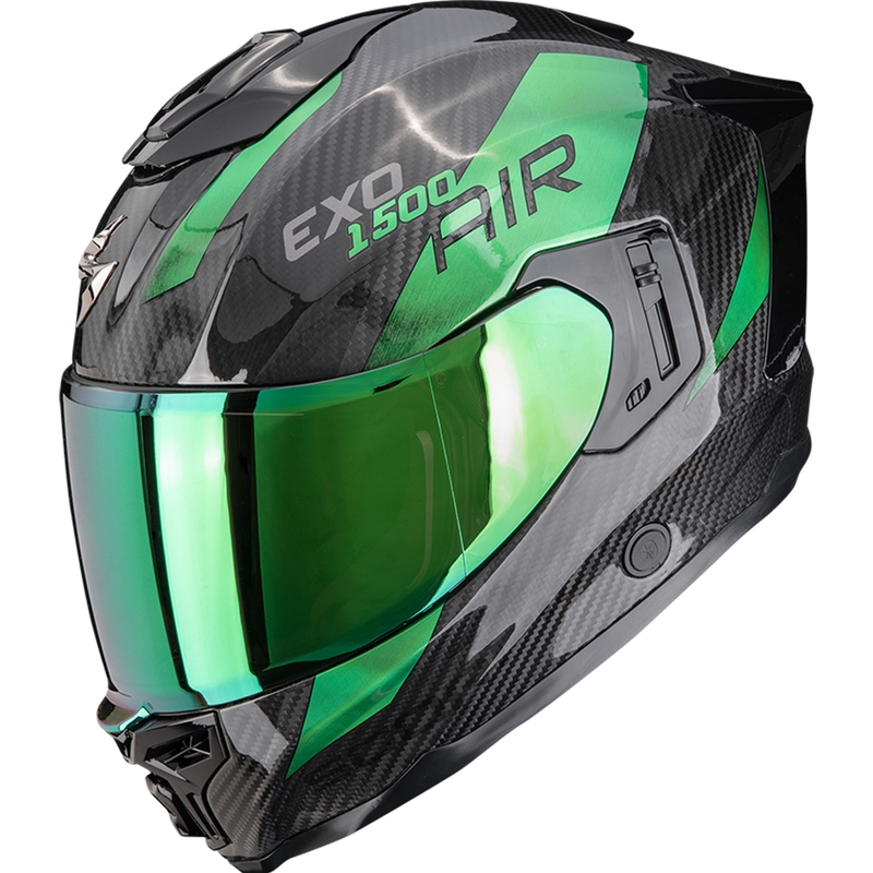 Integrální helma na motorku Scorpion EXO-1500 Carbon Air Platted černo-zelená