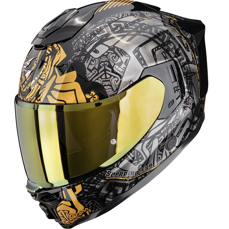 Integrální helma na motorku Scorpion EXO-1500 Air Apus černo-šedo-zlatá