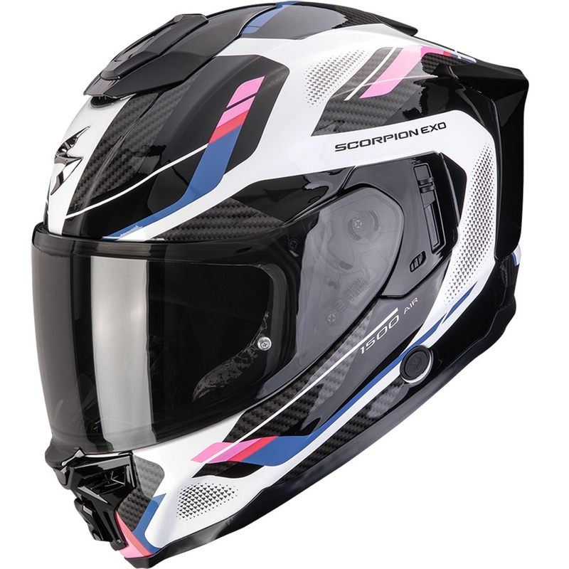 Integrální helma na motorku Scorpion EXO-1500 Air Sleek bílo-černo-růžová