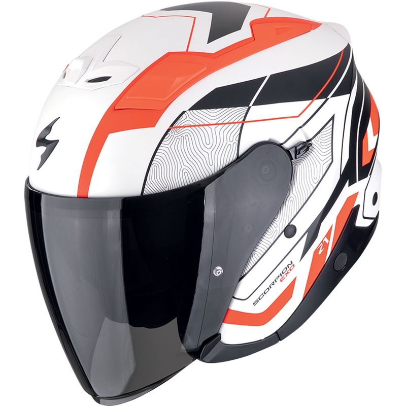 Otevřená helma na motorku Scorpion EXO-Z1 VUE matná bílo-červeno-černá