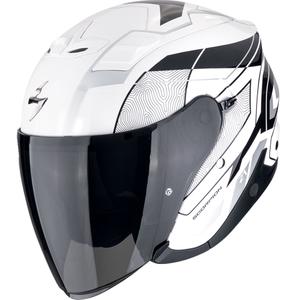 Otevřená helma na motorku Scorpion EXO-Z1 VUE bílo-černo-stříbrná