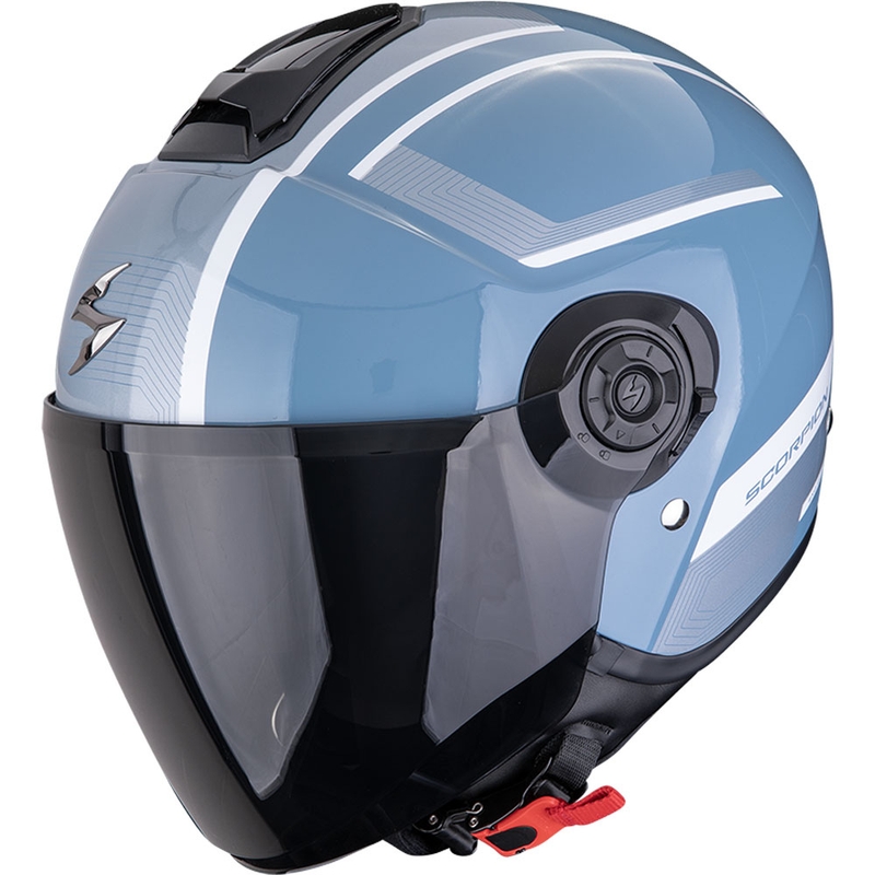 Otevřená helma na motorku Scorpion EXO-CITY II Cosmos modro-stříbrná