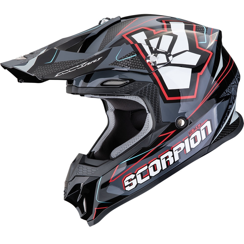 Motokrosová helma Scorpion VX-16 EVO Air ROK černo-šedo-červená