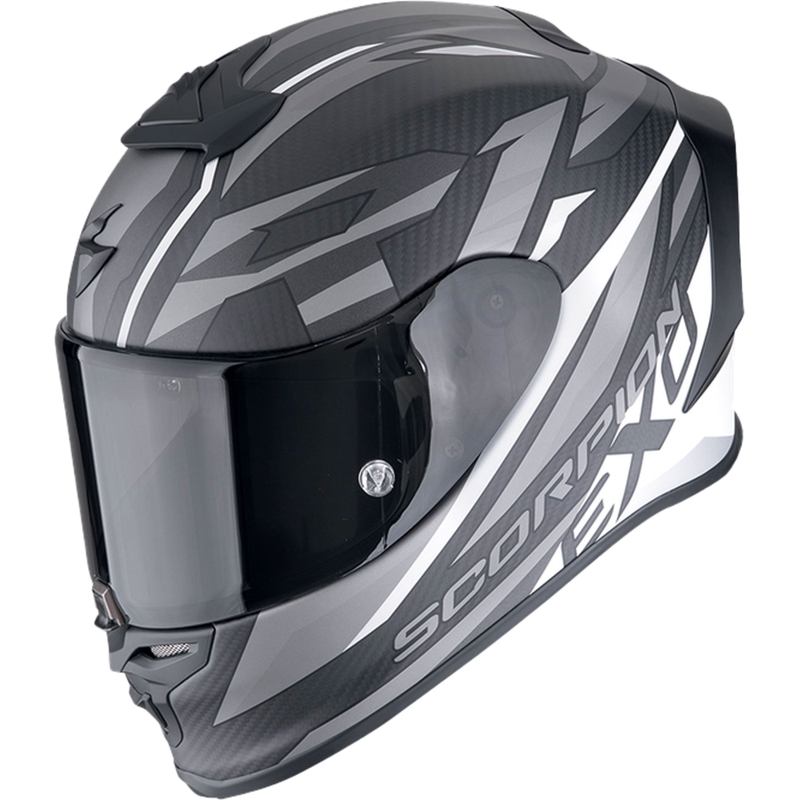 Integrální helma na motorku Scorpion EXO-R1 EVO CARBON AIR RUNNER matná černo-bílá
