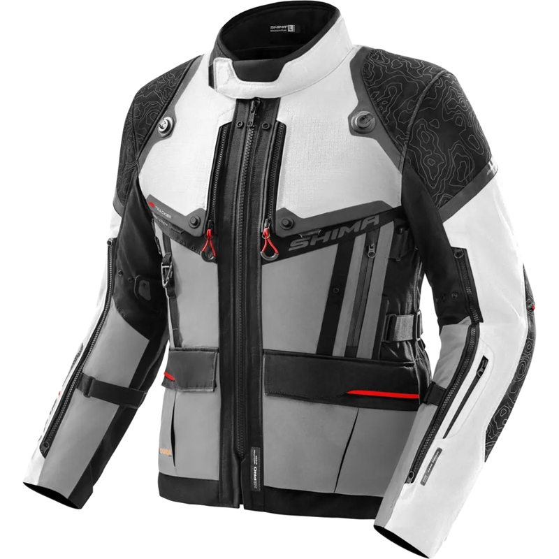 Bunda na motorku Shima Tracker světle šedá