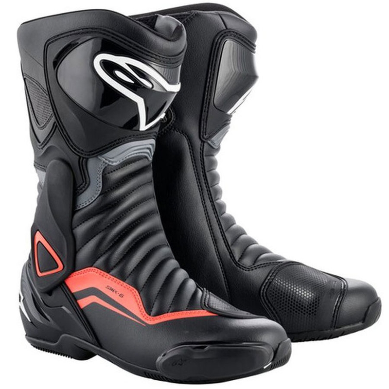 Boty na motorku Alpinestars S-MX 6 černo-šedo-fluo červené