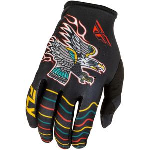 Motokrosové rukavice FLY Racing - USA Lite Americana černo-červeno-zlaté