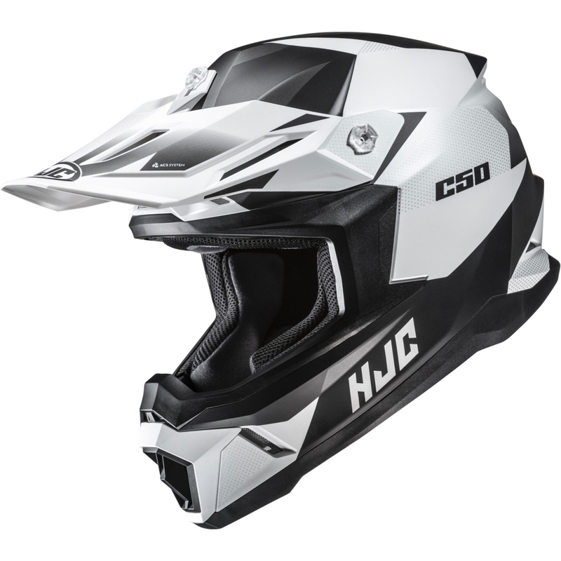 Motokrosová helma HJC C50 Slide MC10SF černo-bílá