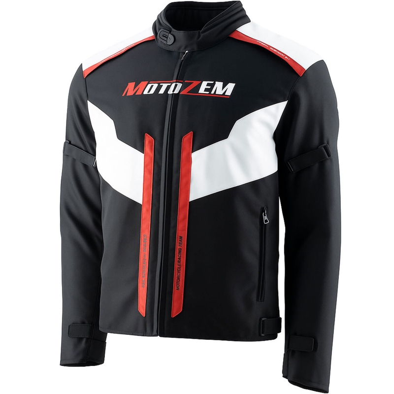 Bunda na motorku Motozem Team 2 černo-bílá