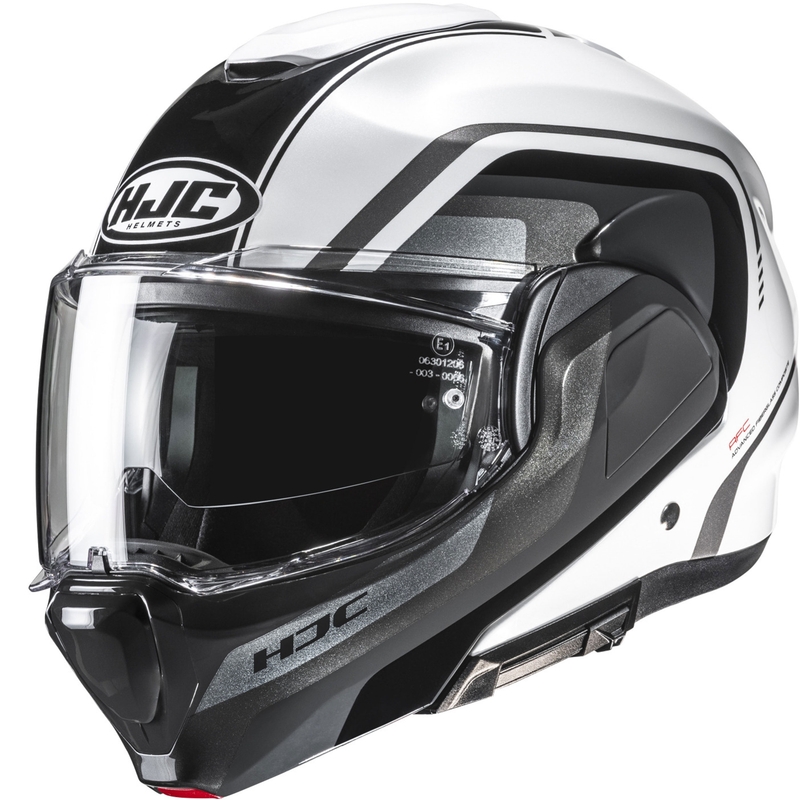 Překlápěcí helma na motorku HJC F100 Reff MC1 černo-bílá