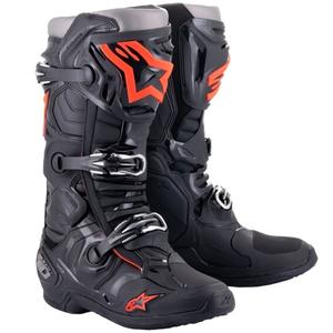 Boty na motorku Alpinestars Tech 10 černo-fluo červeno-šedé