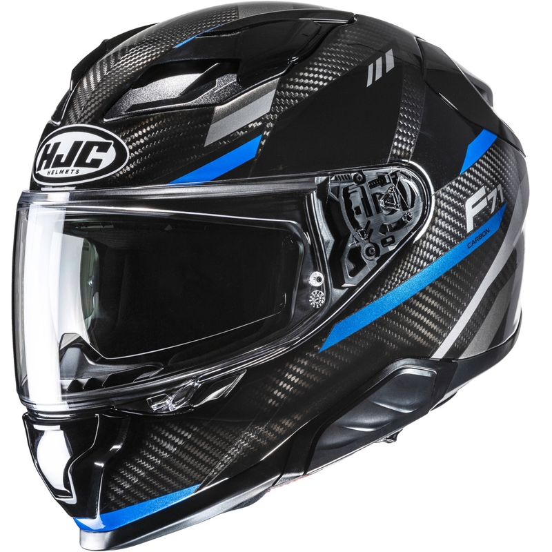 Integrální helma na motorku HJC F71 CARBON Esira MC2 černo-modrá