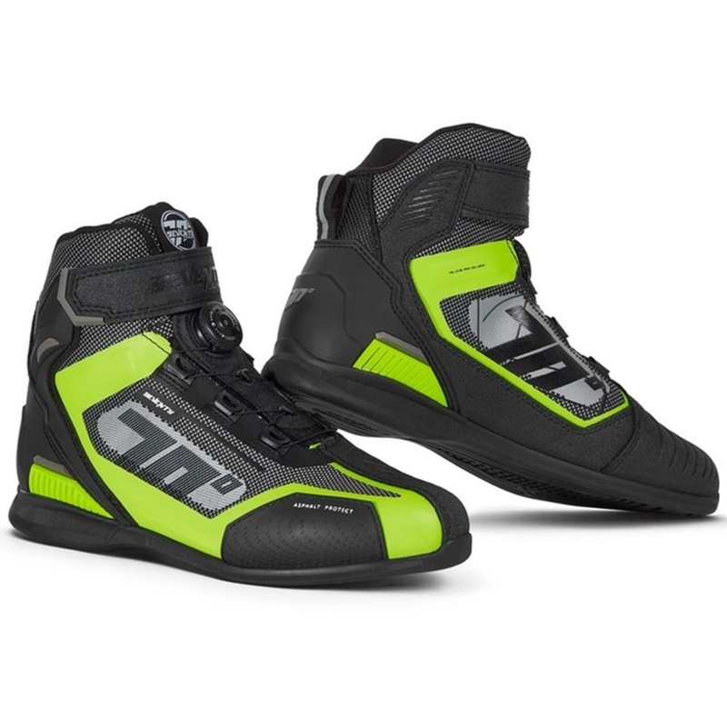 Boty na motorku SEVENTY DEGREES SD-BR3 Veloce PRO černo-fluo žluté