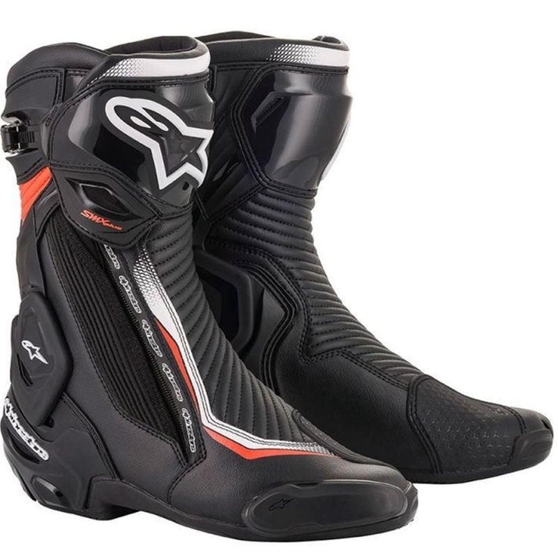 Boty na motorku Alpinestars SMX Plus 2 černo-bílo-fluo červené