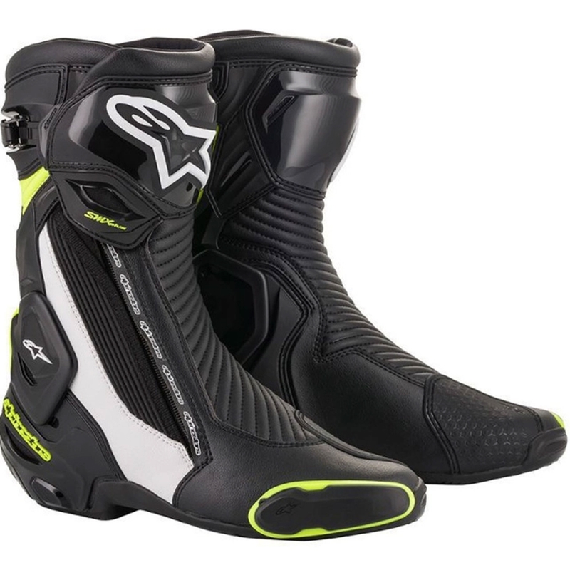 Boty na motorku Alpinestars SMX Plus 2 černo-bílo-fluo žluté