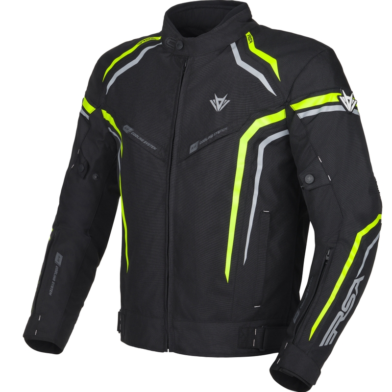 Bunda na motorku RSA Compact 2 černo-šedo-fluo žlutá