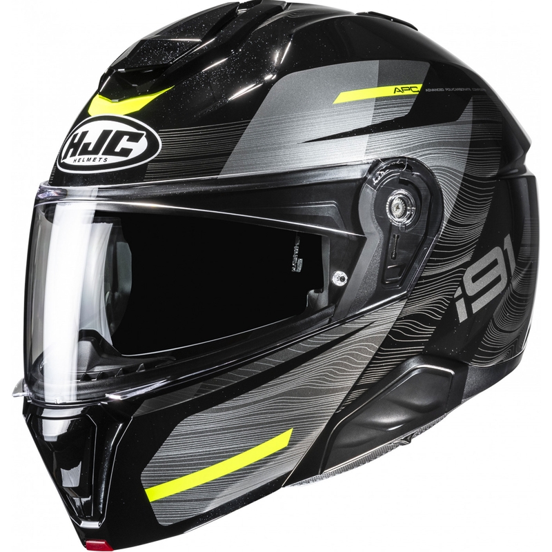 Výklopná helma na motorku HJC i91 Dusk MC3H černo-šedo-fluo žlutá