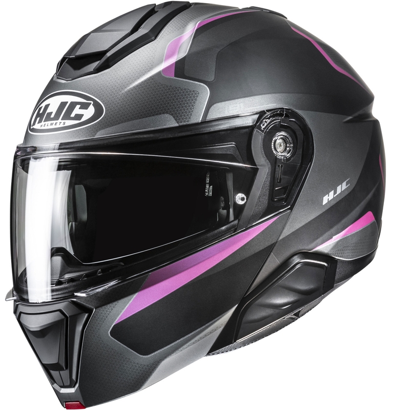 Výklopná helma na motorku HJC i91 Felio MC8SF černo-růžová