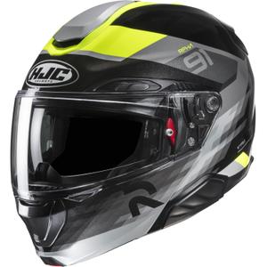 Výklopná helma na motorku HJC RPHA 91 Madal MC3H černo-šedo-fluo žlutá