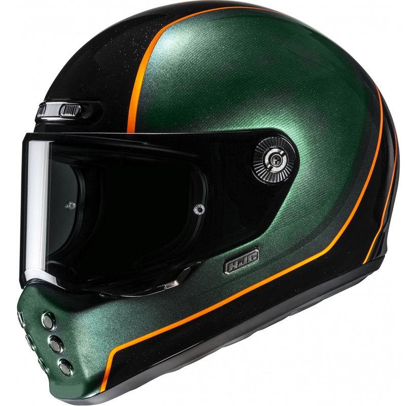 Integrální helma na motorku HJC V10 Hodu MC47 zeleno-černo-oranžová