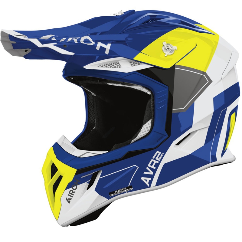 Motokrosová helma Airoh Aviator ACE 2 Shield lesklá modro-žlutá