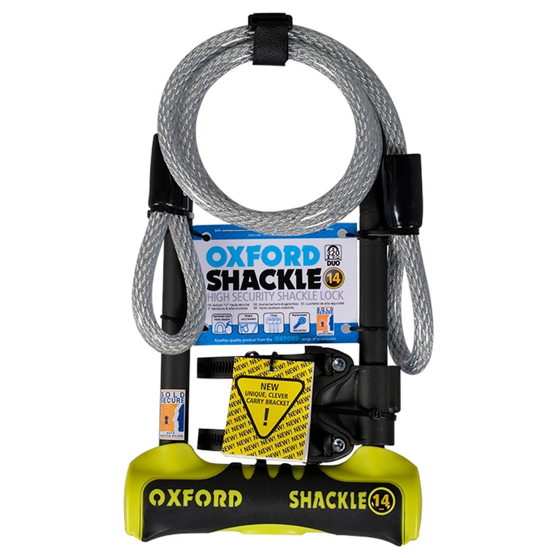 Zámek Oxford U profil Shackle 14 DUO žluto-černý